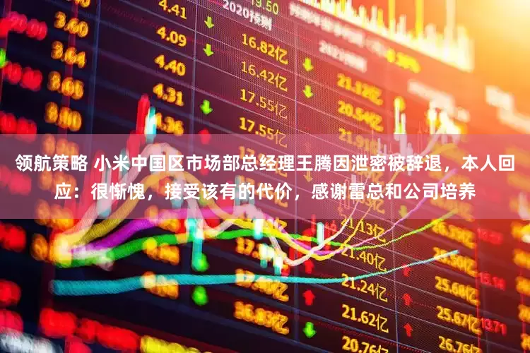 领航策略 小米中国区市场部总经理王腾因泄密被辞退，本人回应：很惭愧，接受该有的代价，感谢雷总和公司培养
